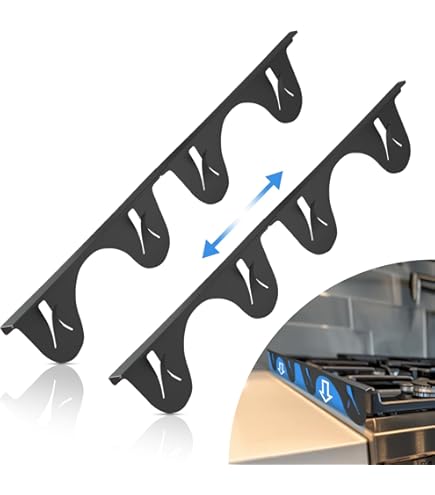 Lot 2 Couvre-Joints Réglables Inox Pour Cuisinière - 35-70cm, Résistant Chaleur, Anti-Désordre