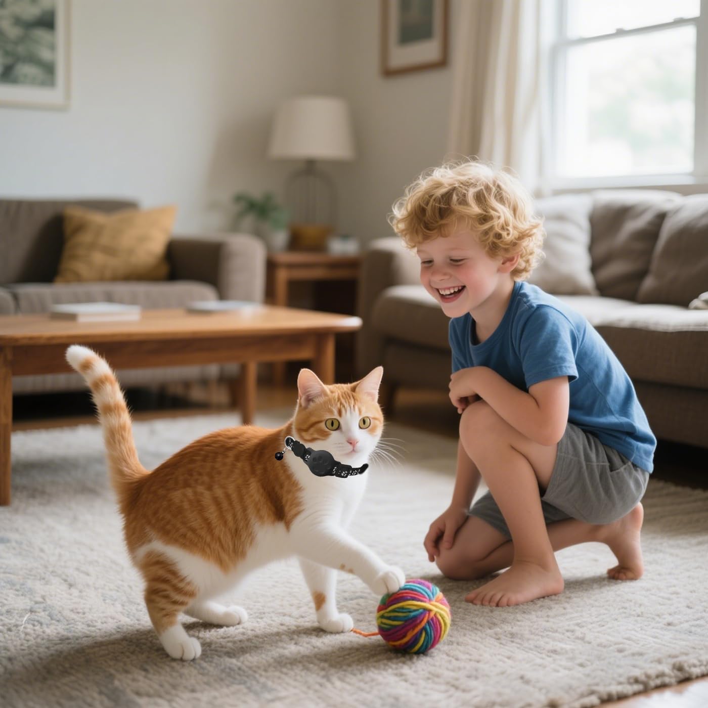 Pet Tracker,GPS Collar for Cats (Android Only) Smart tag,Waterproof Compatible with Google Find My,No Monthly Fee,Advanced Tracking Solution Smart Collar for Pet Safety Ideal Small Large Cats