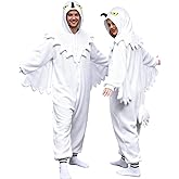 ABPTBAZ Owl Costume Adult, Snowy Owl Onesie Adult Animal Cosplay Pajamas for Women men