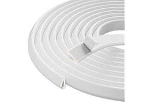 KNEELISA V Shape Thin Foam Weather Stripping Door Frame Seal Strip 19.7FT White, Draft Stopper, Insulation Winter, Weatherstripping, Gap Sealing, Soundproofing, Self-Adhesive Used for Exterior Front Door Side