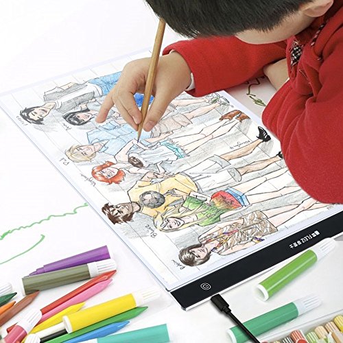 A3 Tracing Light Box, Stepless Brightness Control with Memory Function, Elfeland Portable Ultra-thin Light Panel LED Light Pad Copy Board, USB Power Cable, for Drawing, Sketching, Animation - Thumbnail 6