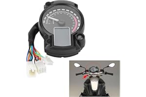 ZYYINI Digital Motorcycle Speedometer, Universal Motorcycle Digital Colorful LCD Speedometer Odometer Tachometer Include Sensor and Magnets