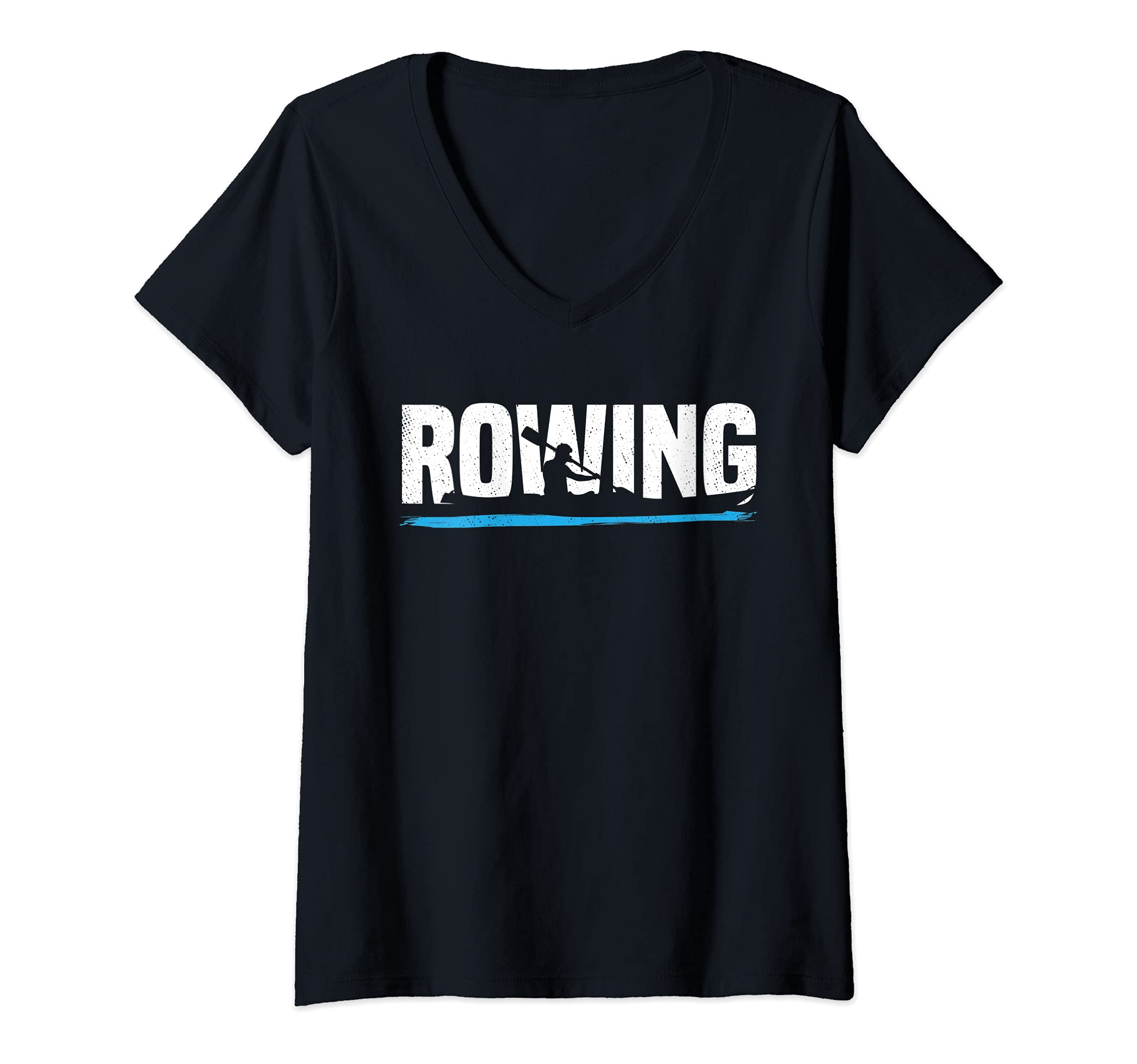 Womens Rowing Rower Kayaking Canoue Paddling Water Sports Paddler V-Neck T-Shirt