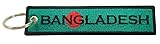 Bangladesh Flag Key Chain, 100% Embroidered