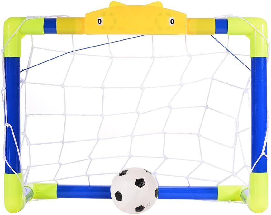 Acekid Mini Soccer Football Goal Post Net Set with Ball Portable Soccer Goal Indoor Outdoor Kids