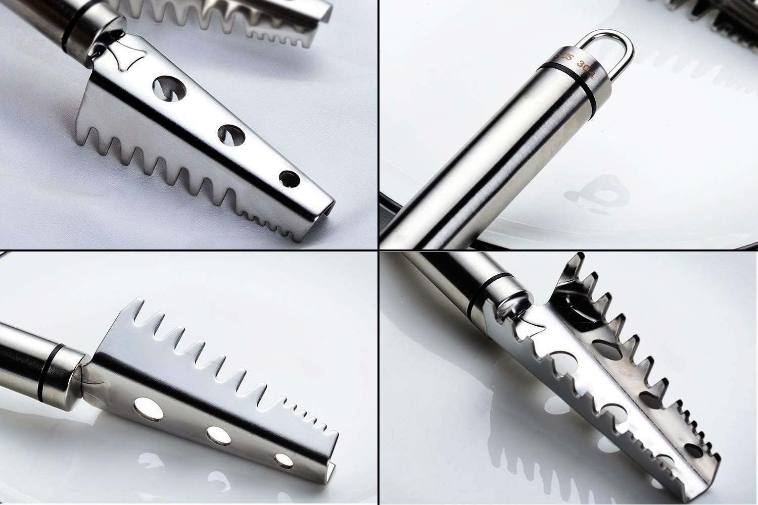 Fish Scaler Stainless Steel Fish Scale Remover (Square Head), Silver, 8 inch Triangular Head - Image 4