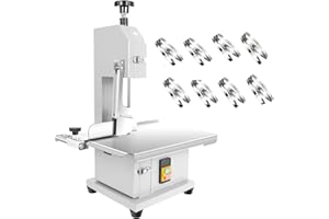 Bone Saw Meat Cutter 1500W, Stainless Steel Band Saw for Butchering, 20'' x 15'' Table, Cuts 0.04''-7.8'' Thick, 330-441 LBS/