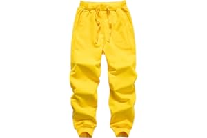WIYOSHY Kids' Solid Color Drawstring Cotton Sweatpants Jogger Pants for Boys & Girls