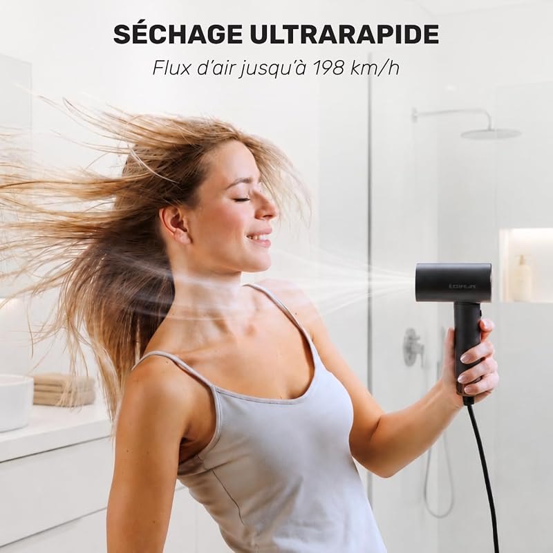 Seche Chaveux Professionel Ionique 1800w Diffseur Raides et Bouclés
