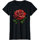 Single Red Rose Flower T-Shirt