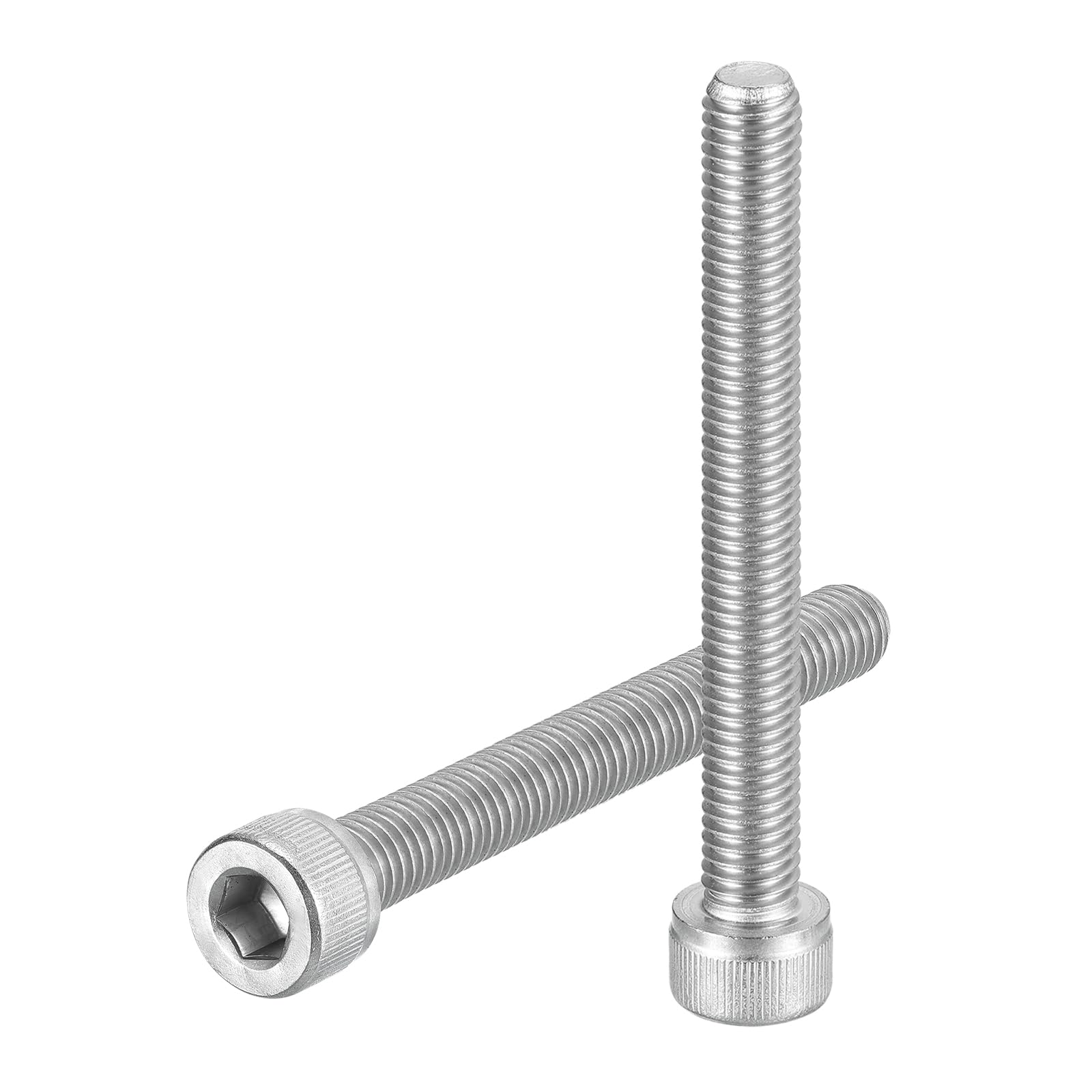 uxcell Hex Socket Bolts (M8-1.25x70), 304 Stainless Steel Hex Socket Drive Screw, Silver Tone, 10 Pcs