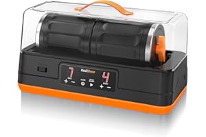 KoolStone Brushless Rock Tumbler Kit - Double Barrel for Extra Large 7LB Capacity, Up to 6X More Noise Cancelling, Quiet Rotary Polisher Included Full Accessories, Professional Rock Tumbler