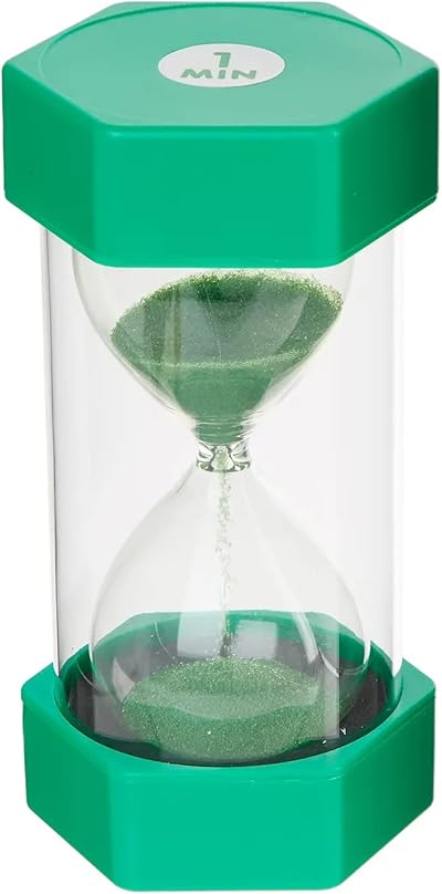 Temple Lodge Jumbo Sand Timer for Kids Green 1 Minute Visual Tool