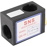 uxcell QE-04 3/8 Female Thread 2 Ports Pneumatic Air Quick Exhaust Valve