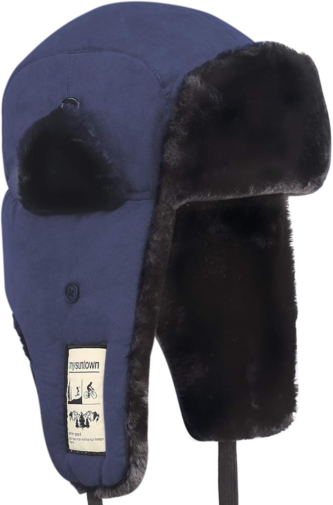 mysuntown Winter Trooper Hats for Men and Women Cold Weather Snow Gear Bomber Hat Russian Warm