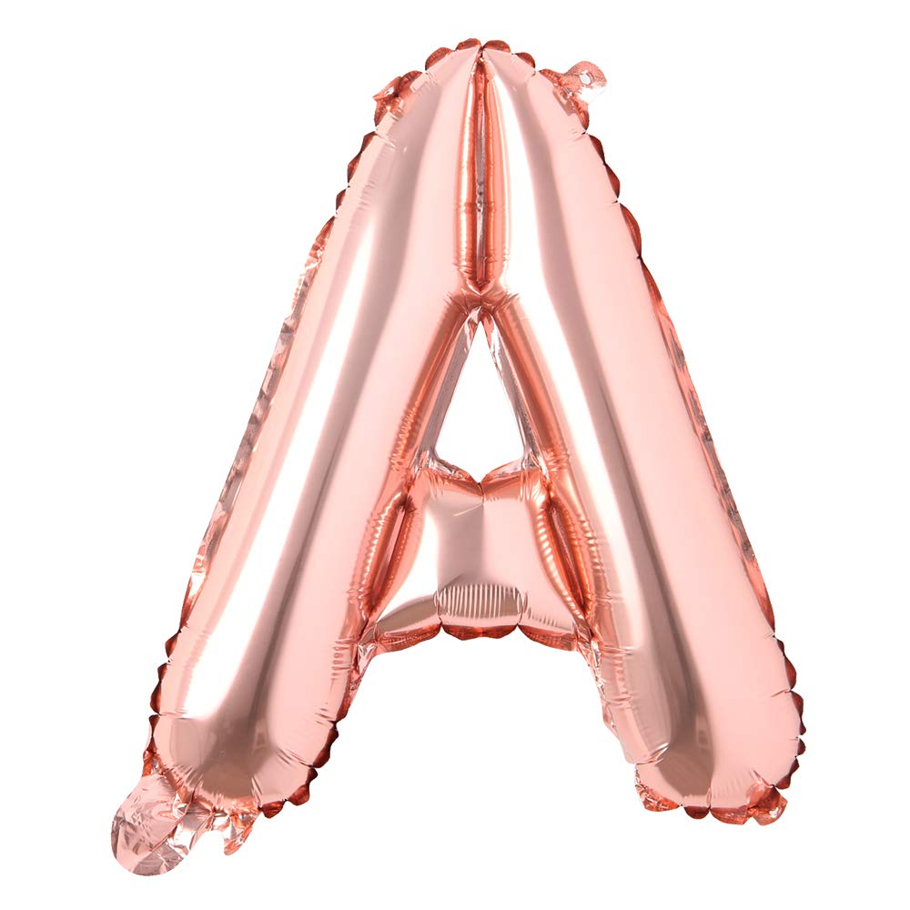 Photo 1 of 16" inch Single Rose Gold Alphabet Letter number Balloons Aluminum Hanging Foil Film Balloon Wedding Birthday party decoration banner Air Mylar Balloons (16 inch Rose Gold A)