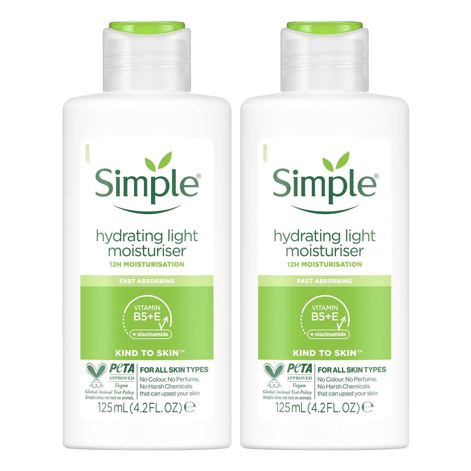 Simple Kind to Skin Hydrating Light Moisturiser, 12h Moisturisation - Pack of 2
