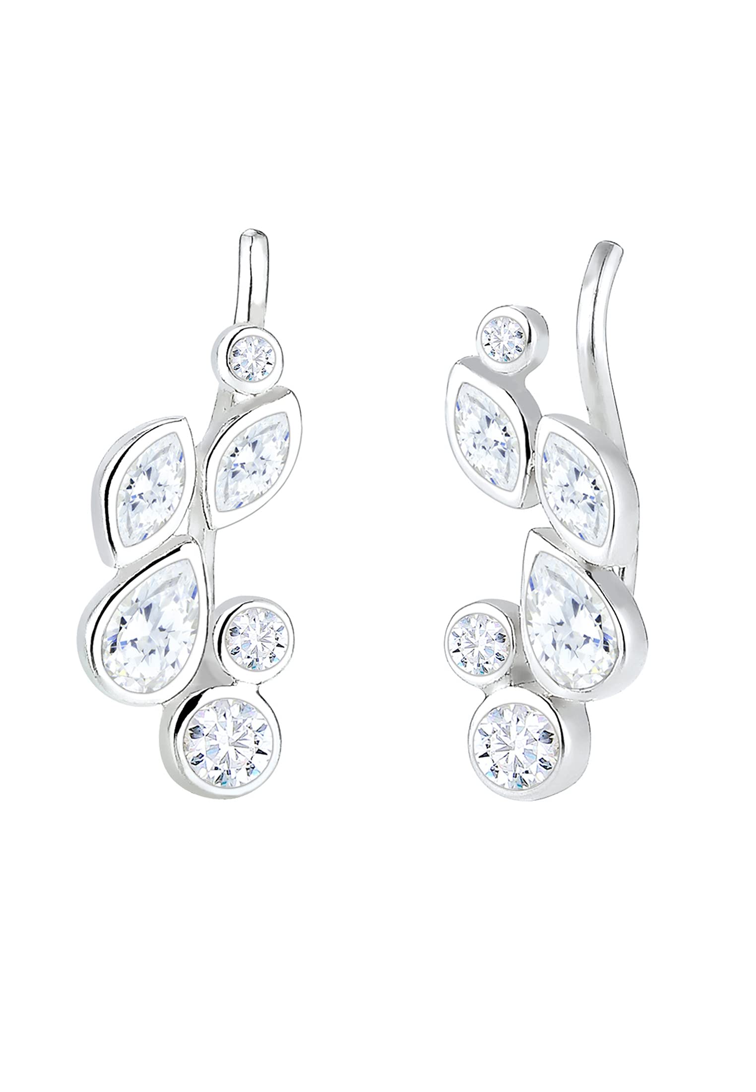 Elli Women's 925 Sterling Silver Xilion Cut Flower Zircon Earrings