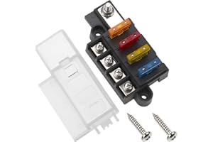 VOZINMOST 4-Circuit Fuse Block Universal Power Distribution 4 Way Fuse Holder DC 32V ATO Blade Fuse Block for Vehicles, Boat