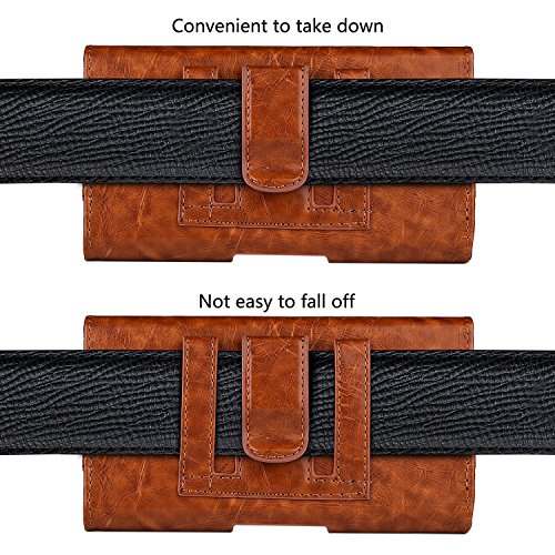 image for iPhone 8 Plus 7 Plus Leather Carrying Case,kiwitatá Horizontal Holste