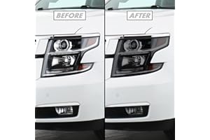 SLICKMOD PreCut Vinyl Smoke Tint for 2015-2020 Chevy Tahoe Headlight & Foglight (35% Light Smoke, 2. Headlight & Foglight)