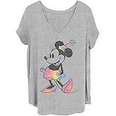 Disney Classic Mickey Tie Dye Minnie Junior's Plus Short Sleeve Tee Shirt