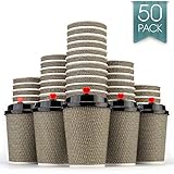 Disposable Coffee Cups to Go - Premium Hot Paper Cup With Lids and Straw 12 Oz(50 Count)Perfect for Ripple and Insulated Cups,Sturdy Without taste,No Sleeves Needed