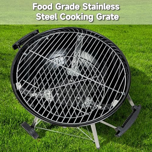 Homodoskey Charcoal BBQ Grills 19" (48 cm) Kettle Grill with Lid and Large Ash Collector, Outdoor Grill