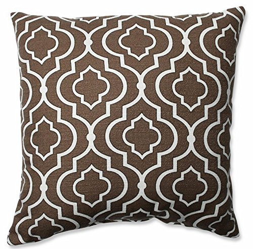 165-Chocolate-Brown-and-Cream-Quatrefoil-Square-Decorative-Throw-Pillow-165