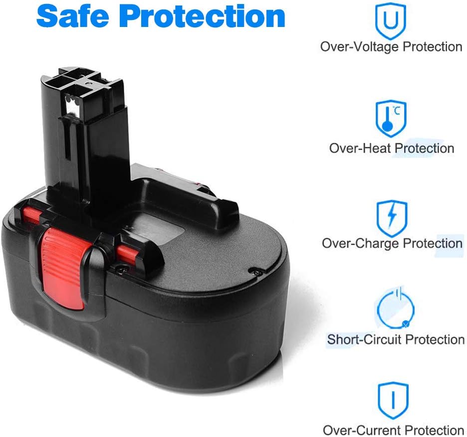 VANTTECH 18V 4.8Ah Ni-MH BAT025 Replacement for Bosch 18V Battery BAT181 BAT025 BAT180 BAT026 BAT160 BAT189 GSR18 - Image 5