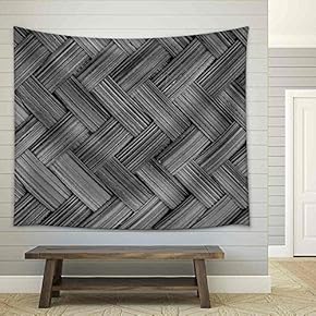 The Black and White Bamboo Texture and Background - Fabric Wall Tapestry Home Decor - 51x60 inches