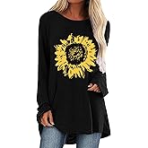 Locryz Women Tunic Tops for LeggingsGraphic Print Shirt Casual Long Sleeve Tunics Blouse