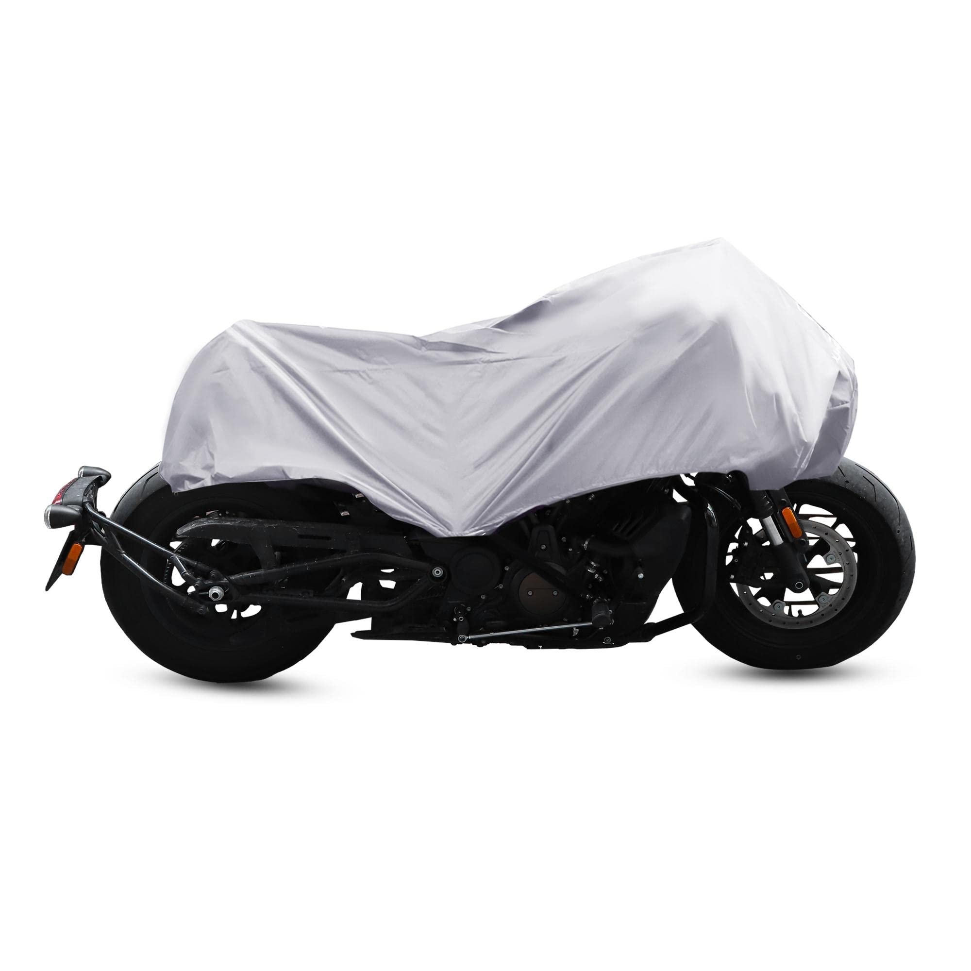 Photo 1 of X AUTOHAUX Motorcycle Cover Lightweight Half Cover Outdoor Waterproof Rain Dust Protector Silver Tone m Size for Most Full Dress Touring Cruiser Silver Tone