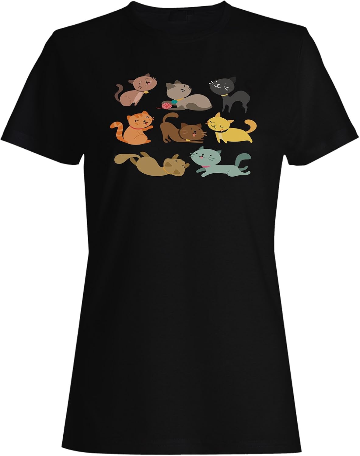 Cats Faces Cute Cat Novelty Funny Ladies Tshirt a934f Amazon.co.uk