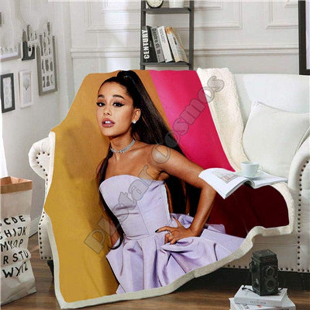 Yoin Celebrity Ariana Grand Design Blanket Plush 3d Printed for Adults Sofa Sherpa Fleece Bedspread Wrap Throw Blanket Microfiber -14,Red,130x150cm