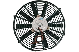 Perma-Cool 19124 Electric Cooling Fan, Standard, 14 in, Push/Pull, 2450 CFM, 12V, Straight Blade, 15.5 x 14 in, 3.75 in Thick, Plastic, Each