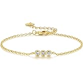 tuoixpi Gold Bracelets for Women 14K Gold Bracelets for Women Chain Bracelet for Womens Sparkling and Affordable Luxury Minimalist Womens Cubic Zirconia Bracelet
