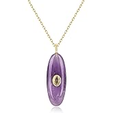 COAI Crystal Necklace for Women, Oval Pendant 18K Gold Plated Stainless Steel Necklace for Women