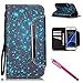 Galaxy S7 Edge Case, Firefish [Card Slots] [Kickstand] Flip Folio Wallet Case Synthetic Leather Shell Scratch Resistant Protective Cover for Samsung Galaxy S7 Edge-Starry