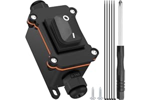 MKBKLLJY Inline Cord Switch IP66 Waterproof AC 30A 250V / AC 35A 125V Outdoor ON/Off Toggle Switch 4 Pin 2 Position DPST with
