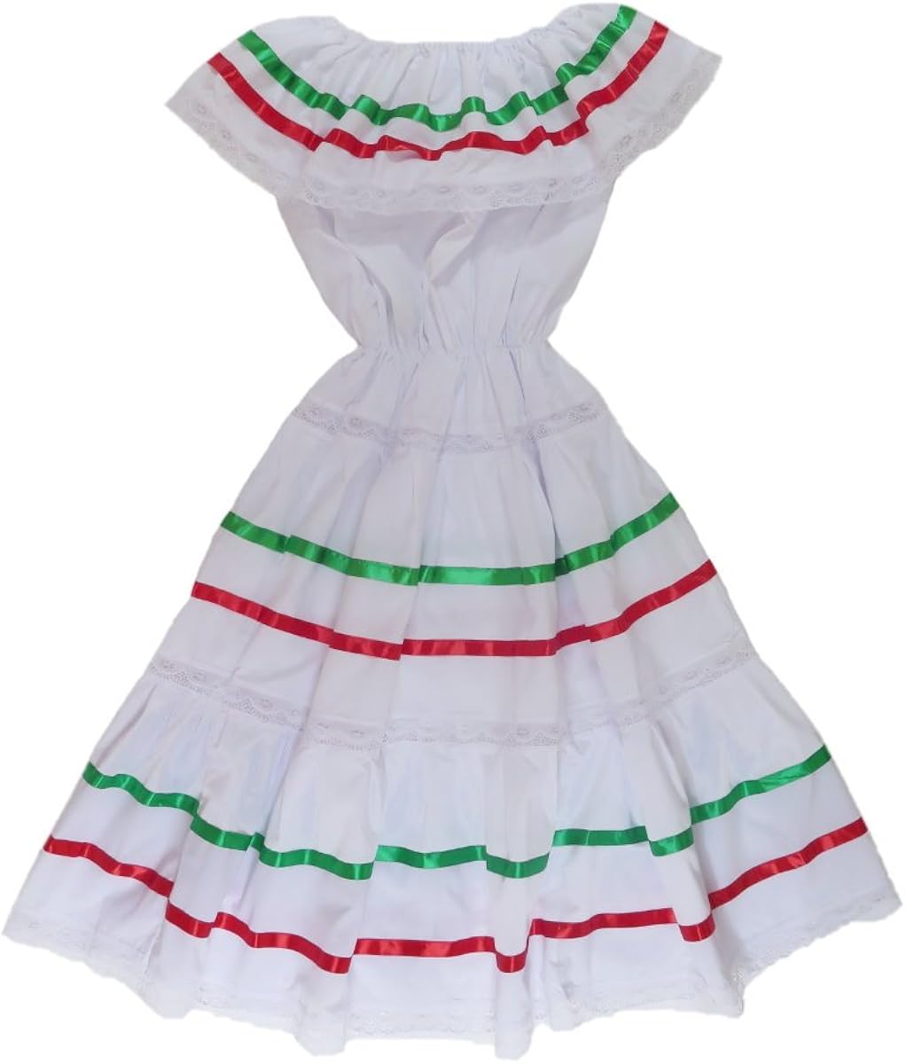 white fiesta dress