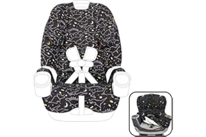 UKJE Protective Car Seat Cover Compatible with Graco 4ever DLX 4-in-1 Car Seat, CPSC Compliant Standards, Car Seat Liner Protector, Convertible Car Seat, Travel Accessories, Cotton Cover - Black Dino