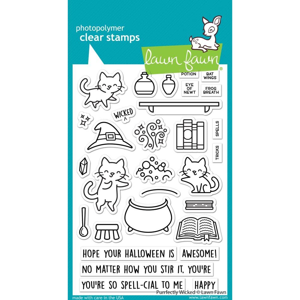 Lawn Fawn Clear Stamps 4"X6"-Purrfectly Wicked