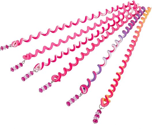 Amazon Co Jp Rlybdl 6pcs セットガールカーラー髪の三つ編みのメンテナンスは スタイリングツールをスパイラル形状女性の美容王女のヘアアクセサリーツイスト 色 ピンク ビューティー