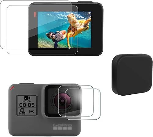 Amazon Co Jp Xiaoyinren Gopro Hero7 6 5用 液晶保護フィルム2セット シリコーンレンズカバー 全面保護セット カメラ