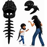 Dinosaur Skeleton Costume for Kids, Wearable 3D Dino Skeleton Plush Costume | Spinosaurus dinosaur skeleton costume with plush skull and spine, soft wearable for Halloween, cosplay & dress up