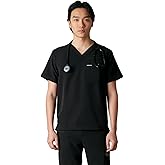 Members Only Brighton V-Neck Mens Scrubs Top with Pockets | Medical Scrubs for Men | Hospital Uniform | Stretch Fabric