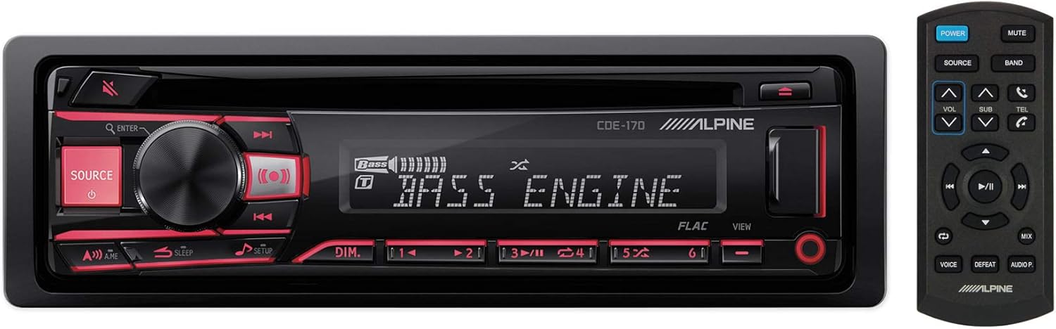 ALPINE CDE-170 In-Dash Car CD Receiver Stereo Android/MP3/WMA/USB/AUX+Remote