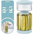 WhiteRhino Glass Pickle Jar with Strainer Flip,46oz longer Pickle Container,Hourglass Pickle Juice Separator Jar for Olives,Gherkins,Long cucumber or Sliced,Leakproof Dishwasher Safe
