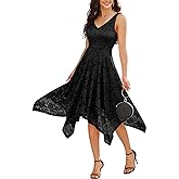 Meetjen Women's Lace Cocktail Party Dress 2026 Handkerchief Hem Bridesmaid Prom Formal Dresses for Wedding Guest